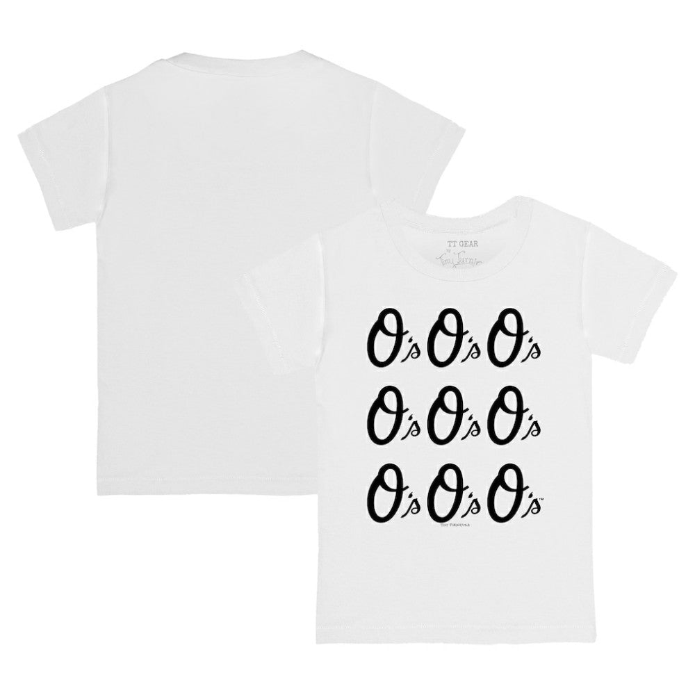 Baltimore Orioles Tiny Turnip Youth Logo Grid T-Shirt - White