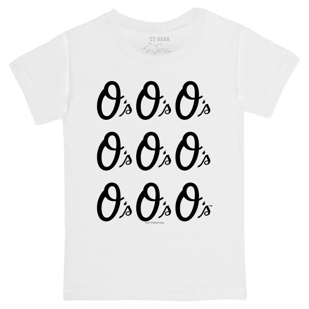 Baltimore Orioles Tiny Turnip Youth Logo Grid T-Shirt - White