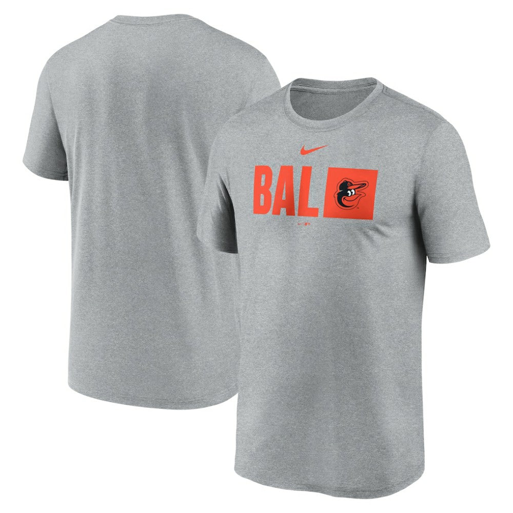 Baltimore Orioles Tricode Legend Performance T-Shirt - Heather Gray | Nike