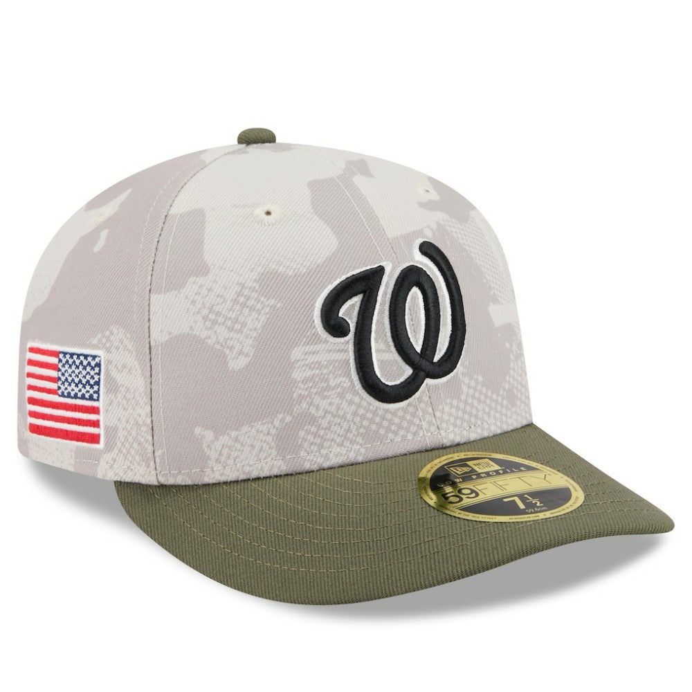 Washington Nationals 2025 Armed Forces Day Low Profile 59FIFTY Fitted Hat - Light Beige/Olive | New Era