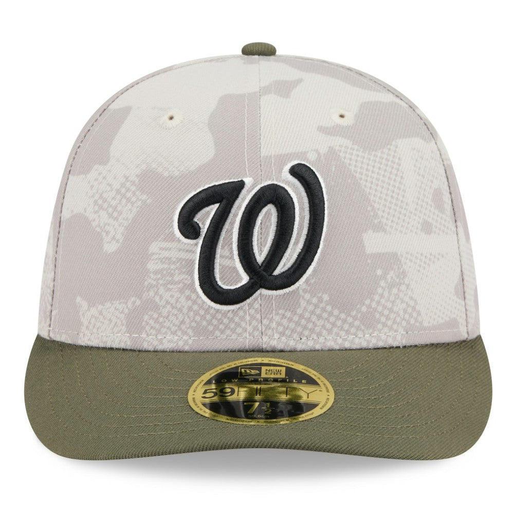 Washington Nationals 2025 Armed Forces Day Low Profile 59FIFTY Fitted Hat - Light Beige/Olive | New Era