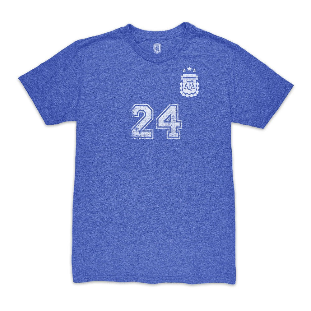 Enzo Fernández Argentina National Team 1863FC Player Vintage Tri-Blend T-Shirt - Blue outlet