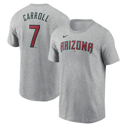 Corbin Carroll Arizona Diamondbacks Fuse Name & Number T-Shirt - Heather Gray | Nike