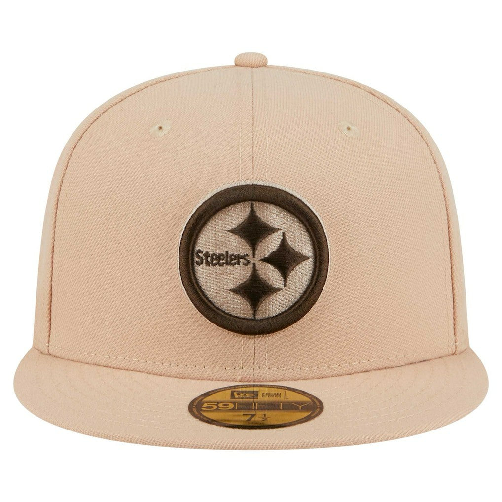 Pittsburgh Steelers New Era Candied Pecan 59FIFTY Fitted Hat - Tan on sale