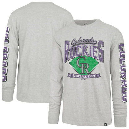 Colorado Rockies Fair Ball Franklin Long Sleeve T-Shirt - Gray | 47 brand