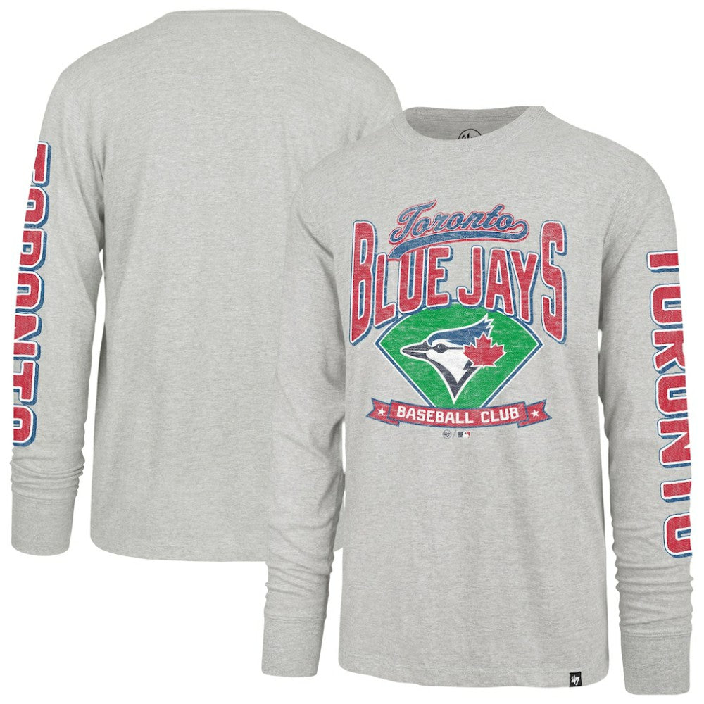 Toronto Blue Jays Fair Ball Franklin Long Sleeve T-Shirt - Gray | 47 brand