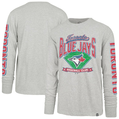 Toronto Blue Jays Fair Ball Franklin Long Sleeve T-Shirt - Gray | 47 brand