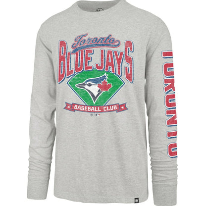 Toronto Blue Jays Fair Ball Franklin Long Sleeve T-Shirt - Gray | 47 brand