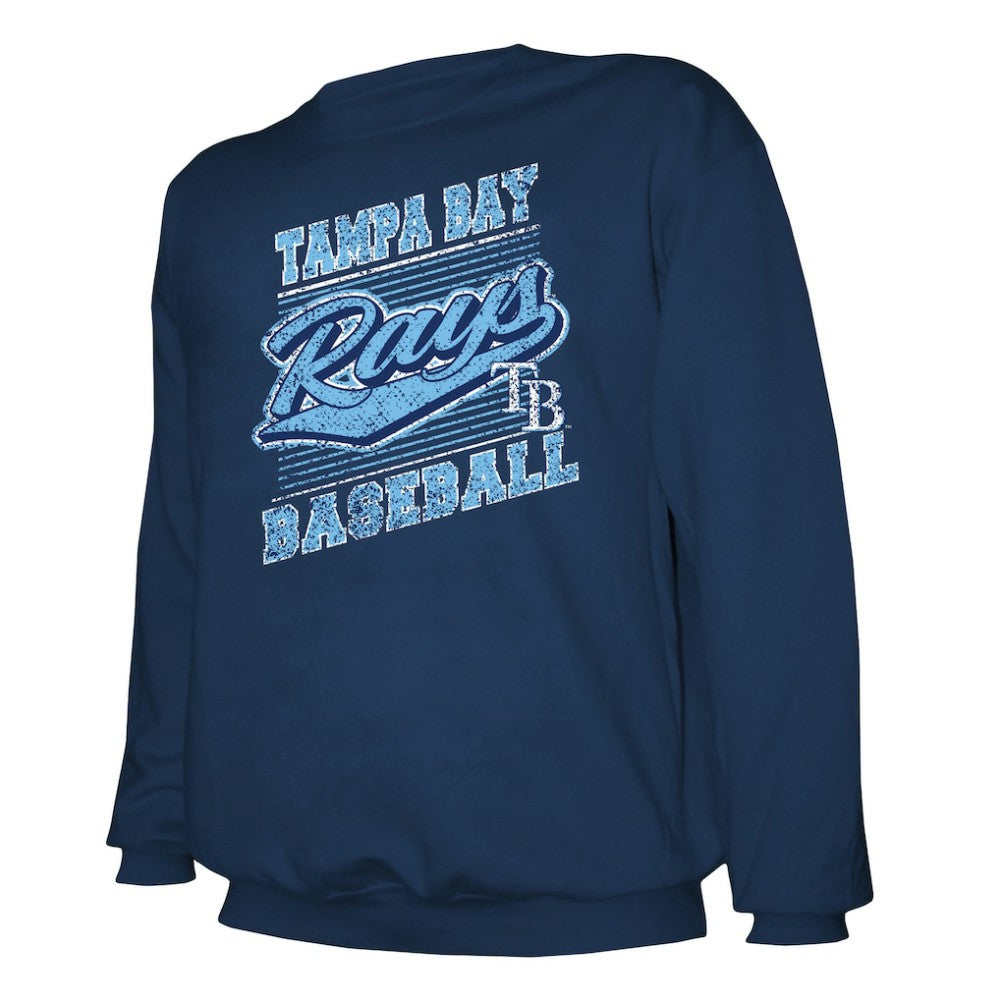 Tampa Bay Rays Stitches Lightweight Crew Sweatshirt - Navy