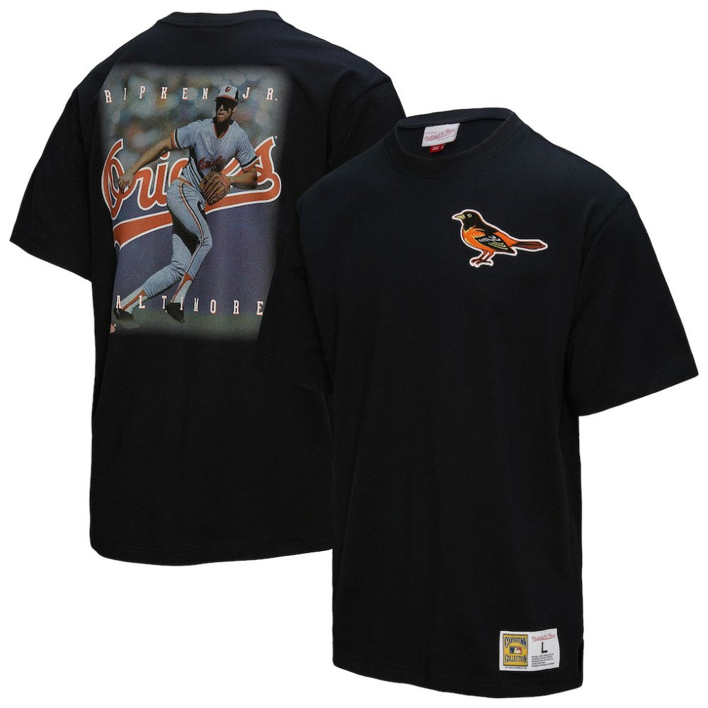 Cal Ripken Jr. Baltimore Orioles Legends Collection Vintage Logo T-Shirt - Black | Mitchell & Ness