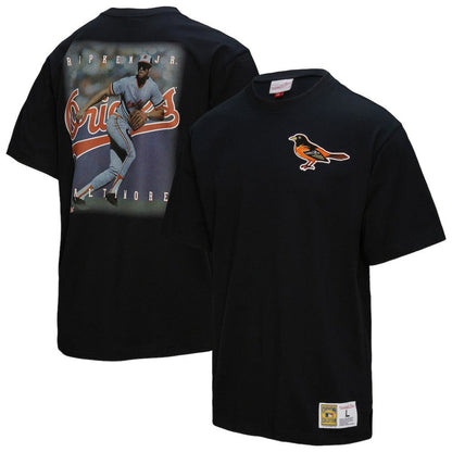 Cal Ripken Jr. Baltimore Orioles Legends Collection Vintage Logo T-Shirt - Black | Mitchell & Ness