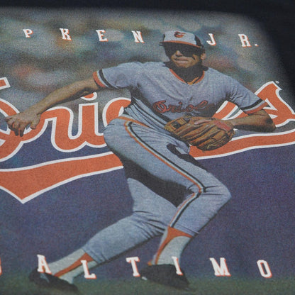 Cal Ripken Jr. Baltimore Orioles Legends Collection Vintage Logo T-Shirt - Black | Mitchell & Ness