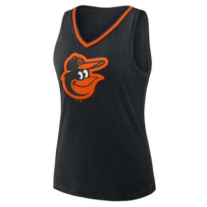 Baltimore Orioles Logo Athletic Women's Stellar Win V-Neck Tank Top - Black