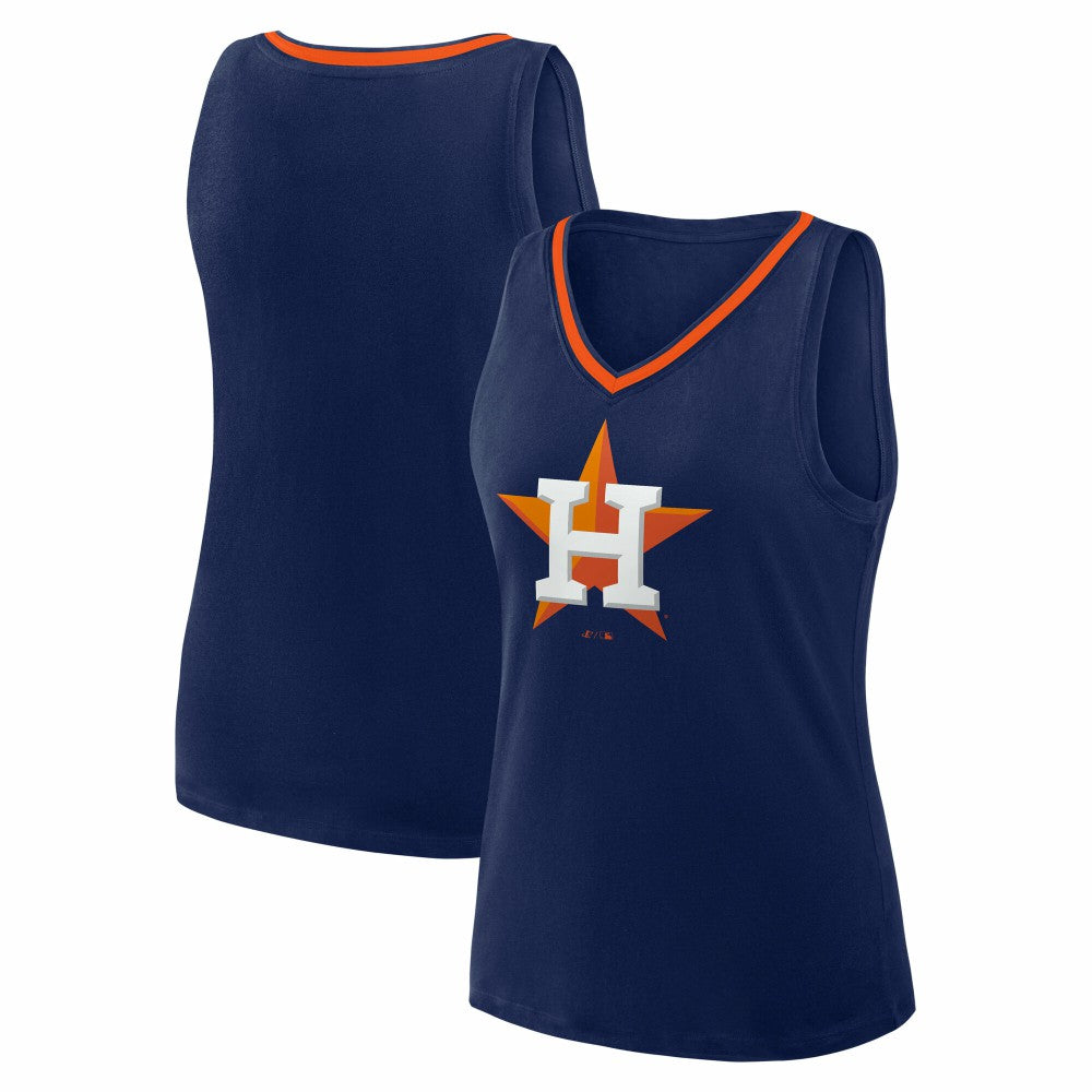 Houston Astros Logo Athletic Women's Stellar Win V-Neck Tank Top - Navy