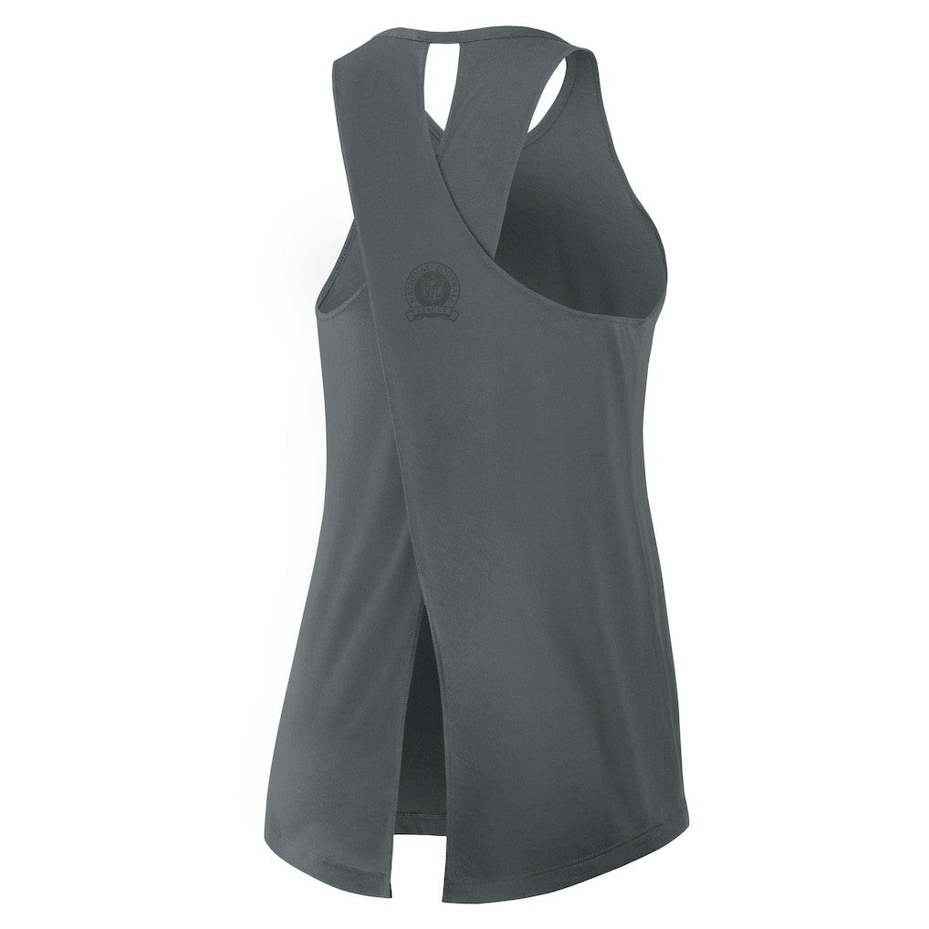 New Orleans Saints Women's Glory Open-Back Crisscross Dri-FIT Tank Top - Charcoal | Nike outlet