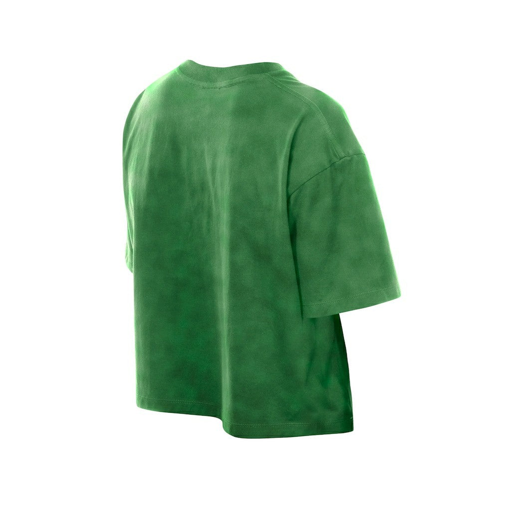 Philadelphia Eagles New Era Women's Cropped Boxy Sport Classics Mineral Wash T-Shirt - Kelly Green on sale