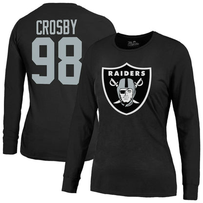 Maxx Crosby Las Vegas Raiders Majestic Threads Women's Player Name & Number Long Sleeve T-Shirt - Black sale
