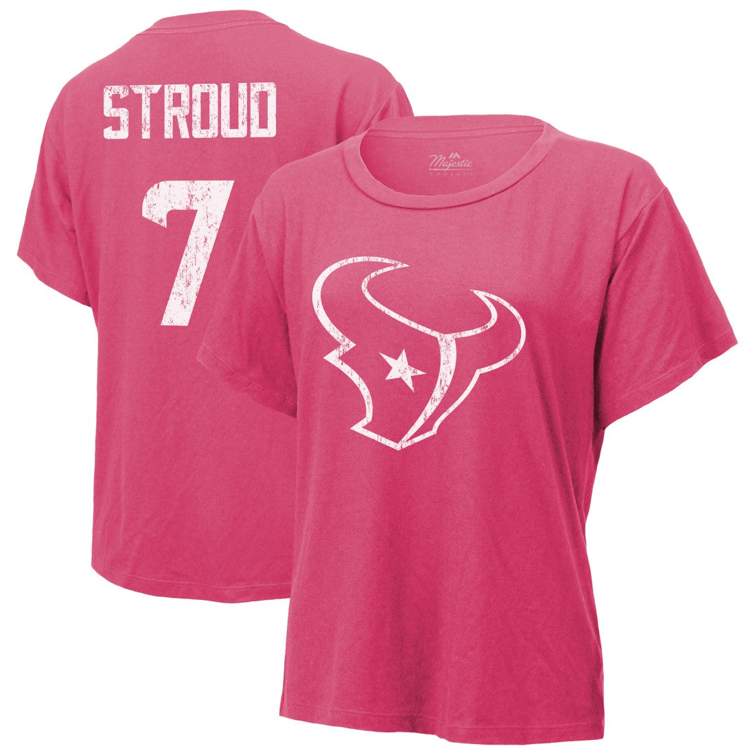 C.J. Stroud Houston Texans Majestic Threads Women's Name & Number T-Shirt - Pink discount
