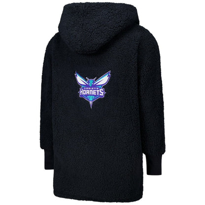 The Best Lounger in the World By Jill Martin Charlotte Hornets Unisex Black Oversized Open-Front Hoodie Sweater cheap