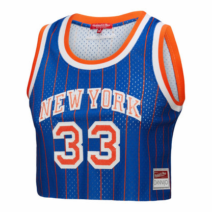 Patrick Ewing New York Knicks x DANNIJO Women's Fashion Cropped Basketball Jersey - Royal | Mitchell & Ness sale