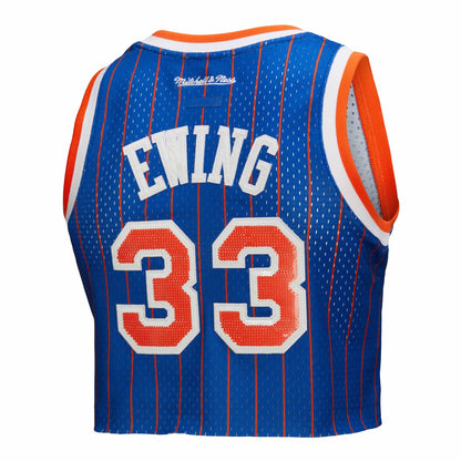 Patrick Ewing New York Knicks x DANNIJO Women's Fashion Cropped Basketball Jersey - Royal | Mitchell & Ness sale