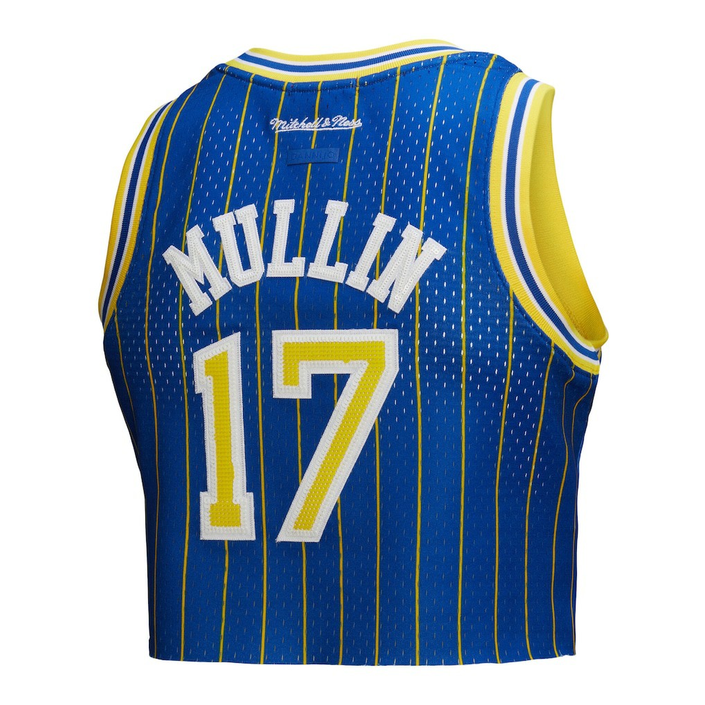 Chris Mullin Golden State Warriors x DANNIJO Women's Fashion Cropped Basketball Jersey sale - Royal | Mitchell & Ness for sale