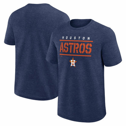 Houston Astros Logo Athletic Top Notch T-Shirt - Heather Navy