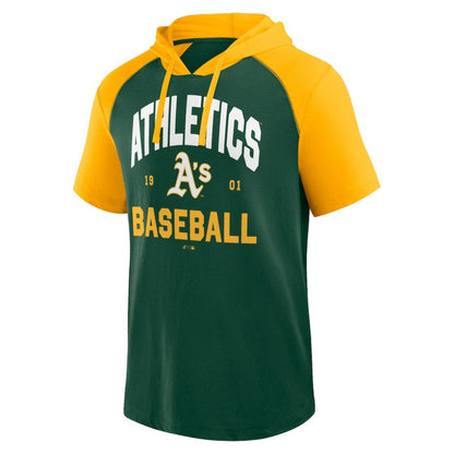 Athletics Logo Athletic Prime Raglan Short Sleeve Hoodie T-Shirt - Green