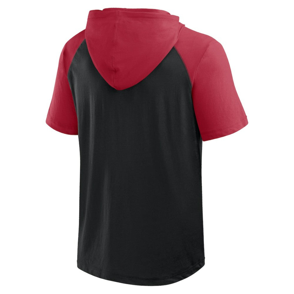 Arizona Diamondbacks Logo Athletic Prime Raglan Short Sleeve Hoodie T-Shirt - Black