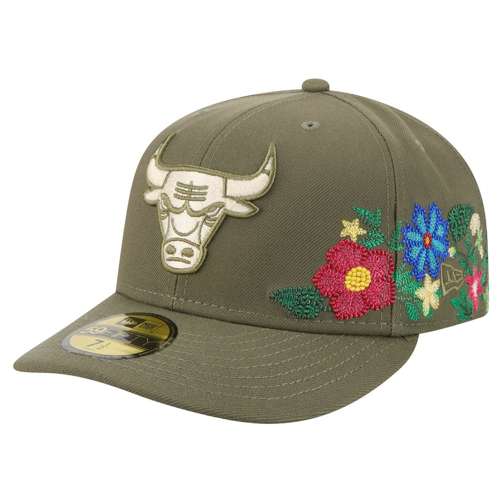 Chicago Bulls Tonal Florals 59FIFTY Fitted Hat - Olive | New Era outlet