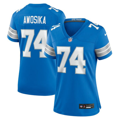 Kayode Awosika Detroit Lions Women's Team Game Jersey - Blue | Nike on sale