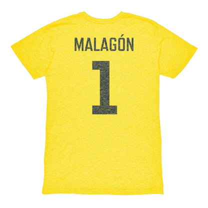Luis Malagón Club America 1863FC Vintage Player Name & Number Tri-blend T-Shirt - Yellow discount
