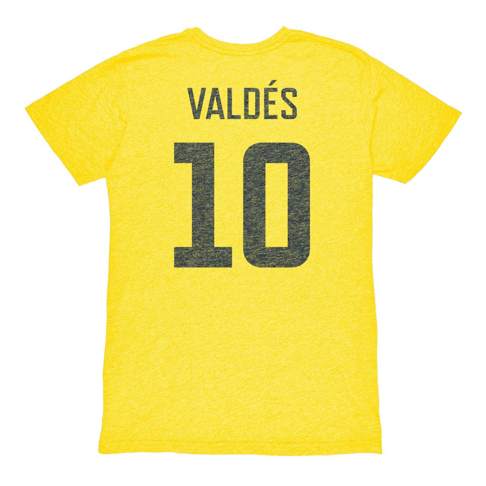 Diego Valdés Club America 1863FC Vintage Player Name & Number Tri-blend T-Shirt - Yellow outlet