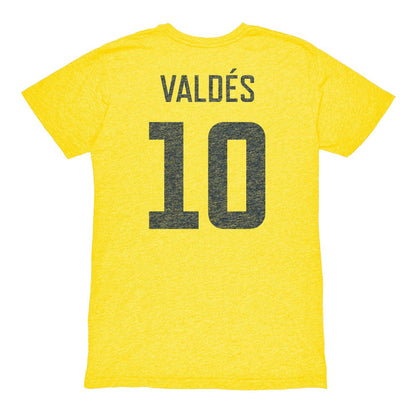 Diego Valdés Club America 1863FC Vintage Player Name & Number Tri-blend T-Shirt - Yellow outlet