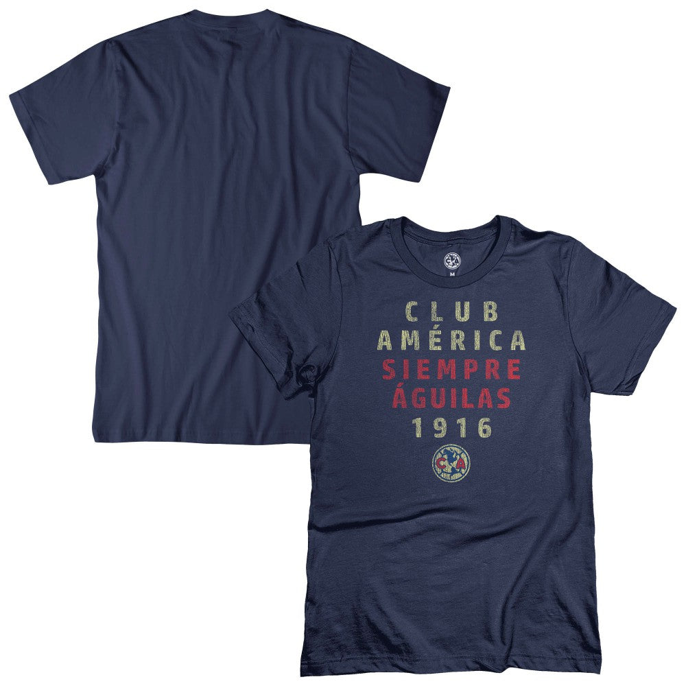 Club America 1863FC Tapered Text T-Shirt - Navy online