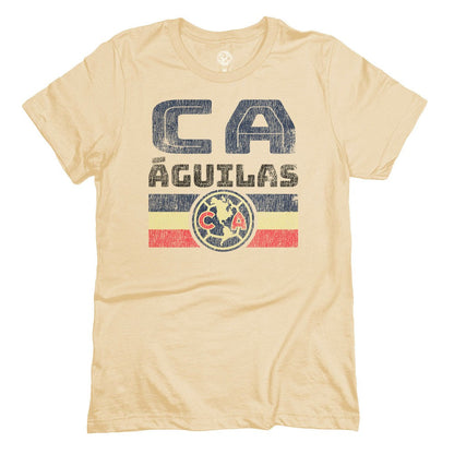 Club America 1863FC Retro Stripes T-Shirt - Tan on sale
