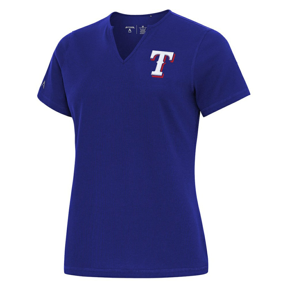 Texas Rangers Antigua Women's Notch Neck T-Shirt - Royal