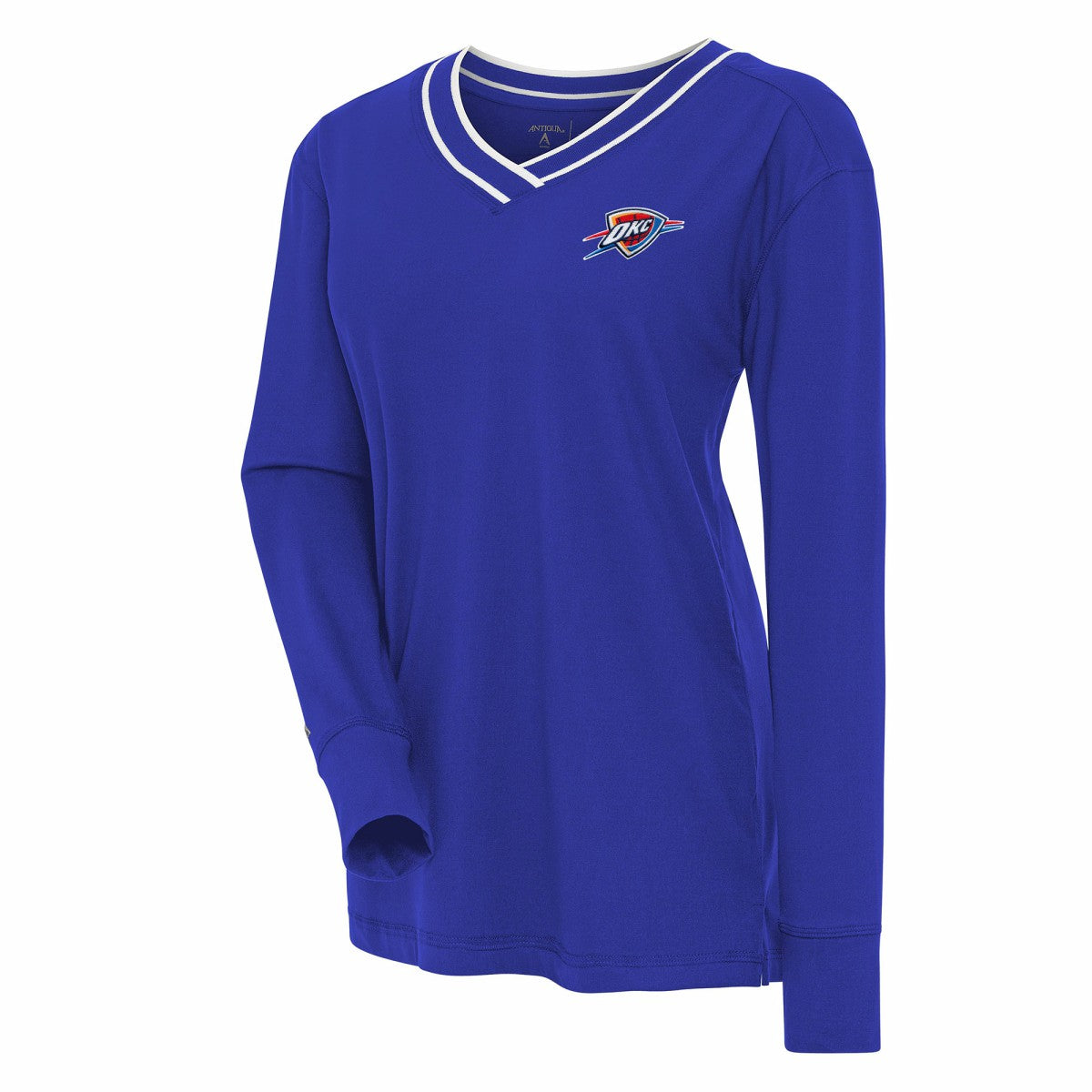 Oklahoma City Thunder Antigua Women's Symbolic Long Sleeve V-Neck Top - Blue discount