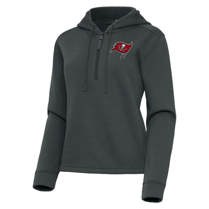 Tampa Bay Buccaneers Antigua Women's Contemporary Quarter-Zip Hoodie - Pewter sale