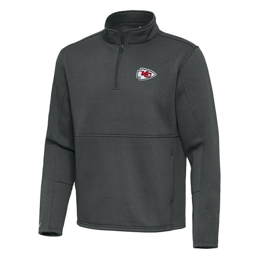 Kansas City Chiefs Antigua Twist Quarter-Zip Pullover Jacket - Pewter on sale