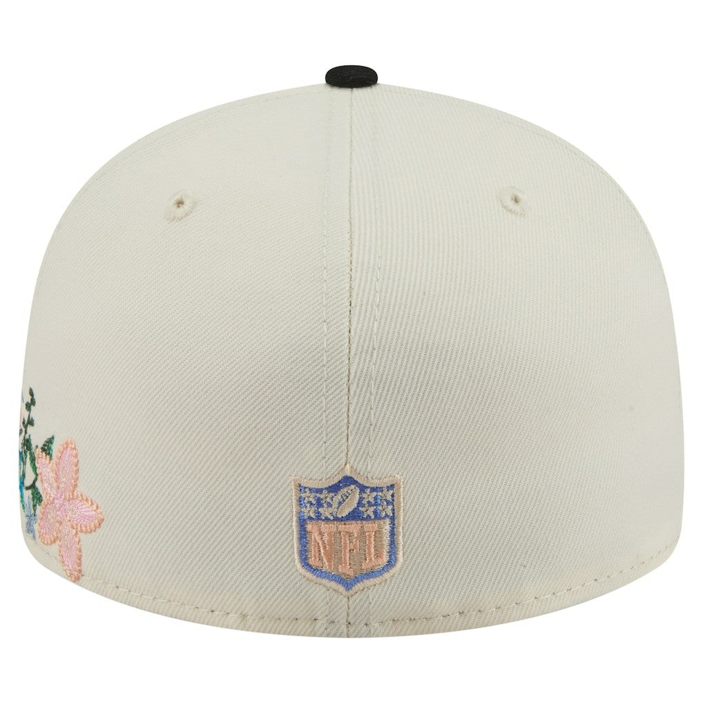 Pittsburgh Steelers New Era Tonal Floral 59FIFTY Fitted Hat - Cream/Black for sale