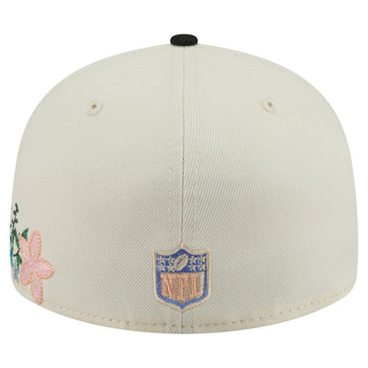 Pittsburgh Steelers New Era Tonal Floral 59FIFTY Fitted Hat - Cream/Black for sale