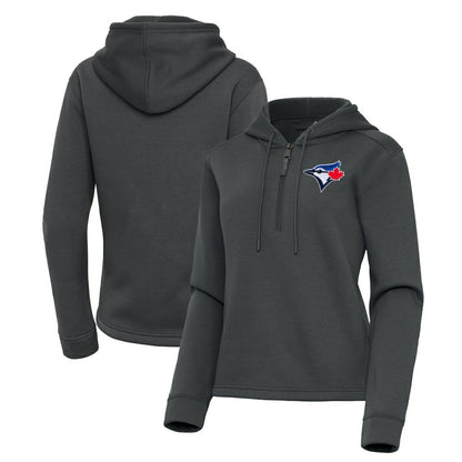 Toronto Blue Jays Antigua Women's Contemporary Quarter-Zip Hoodie - Pewter