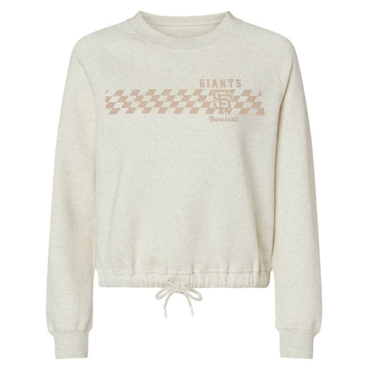 San Francisco Giants Soft as a Grape Women's Tonal Checkered Sweatshirt - Natural
