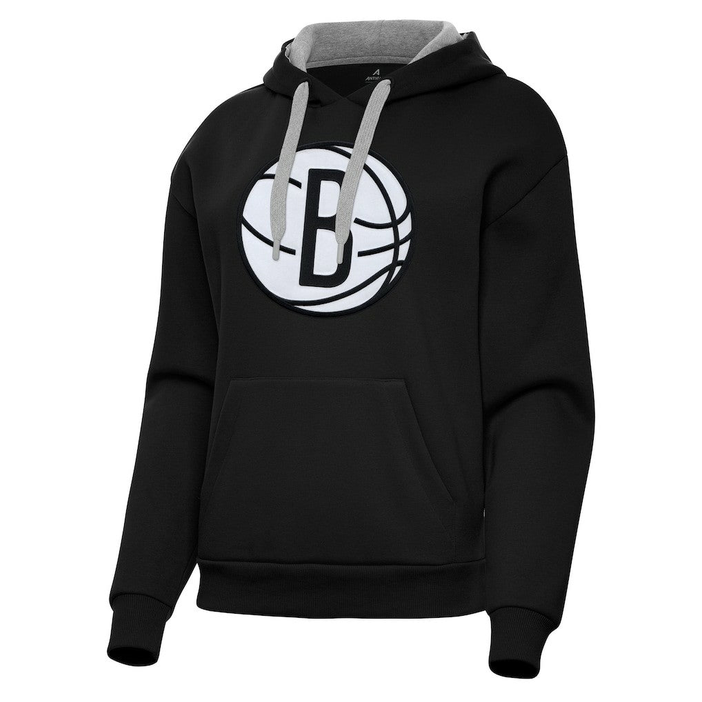 Brooklyn Nets Antigua Women's Victory Pullover Hoodie - Black on sale