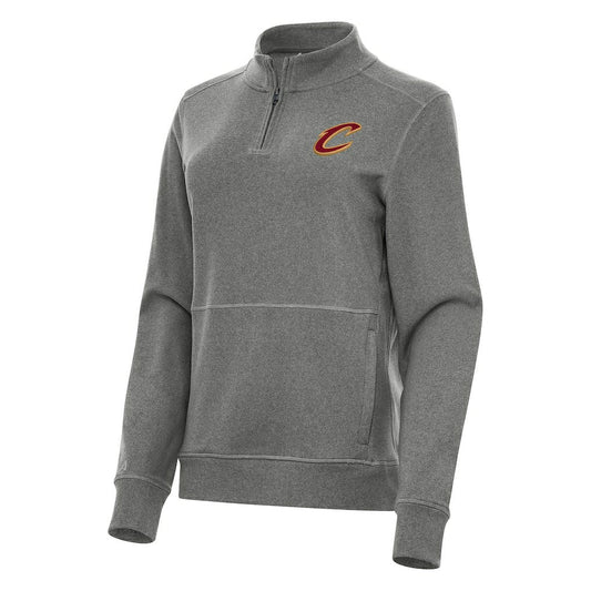 Cleveland Cavaliers Antigua Women's Crush Quarter-Zip Fleece Sweatshirt sale - Heather Black shop