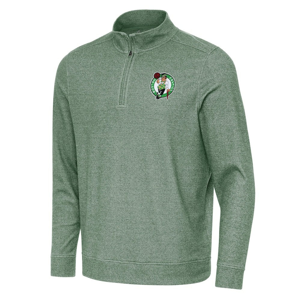 Boston Celtics Antigua Subtle Quarter-Zip Sweatshirt - Hunter Green shop