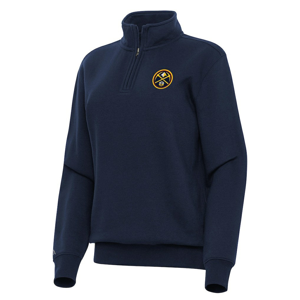 Denver Nuggets Antigua Women's Victory Quarter-Zip Sweatshirt sale - Navy shop
