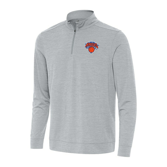 New York Knicks Antigua Bright Quarter-Zip Top - Heather Gray for sale