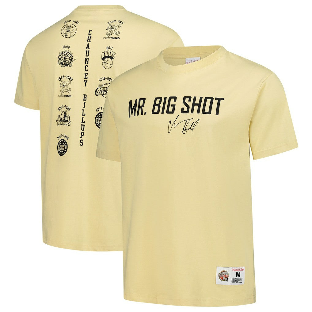 Chauncey Billups Detroit Pistons Premium T-Shirt - Cream | Mitchell & Ness outlet